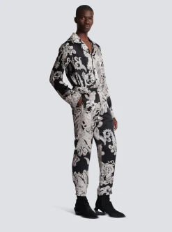 Fashion Paisley Print Silk Trousers Trousers And Shorts