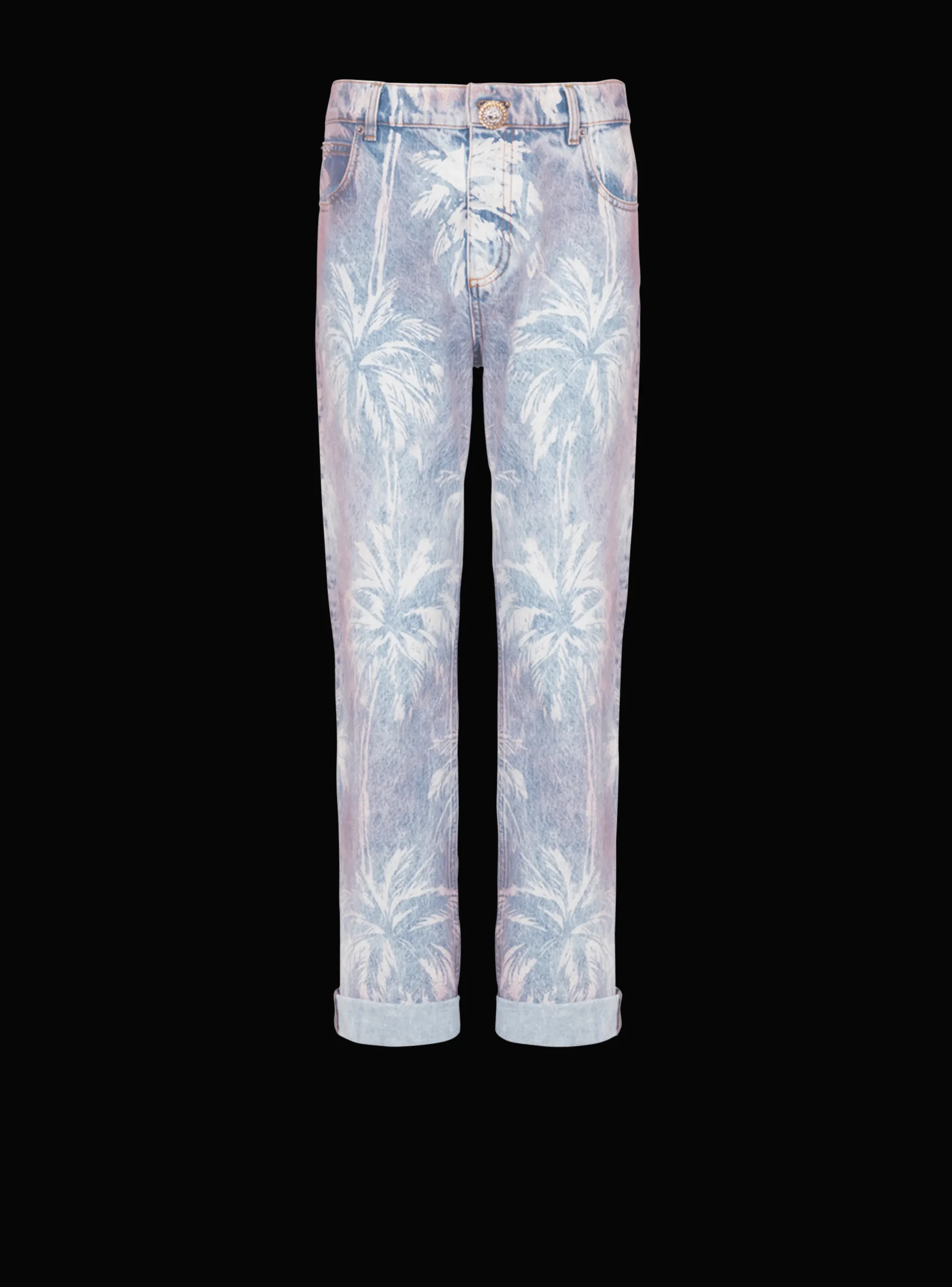 Best Sale Palm Tree Denim Boyfriend Jeans Women Denim