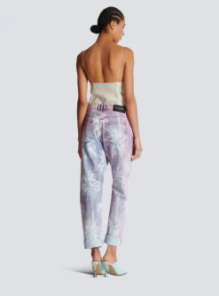 Best Sale Palm Tree Denim Boyfriend Jeans Women Denim