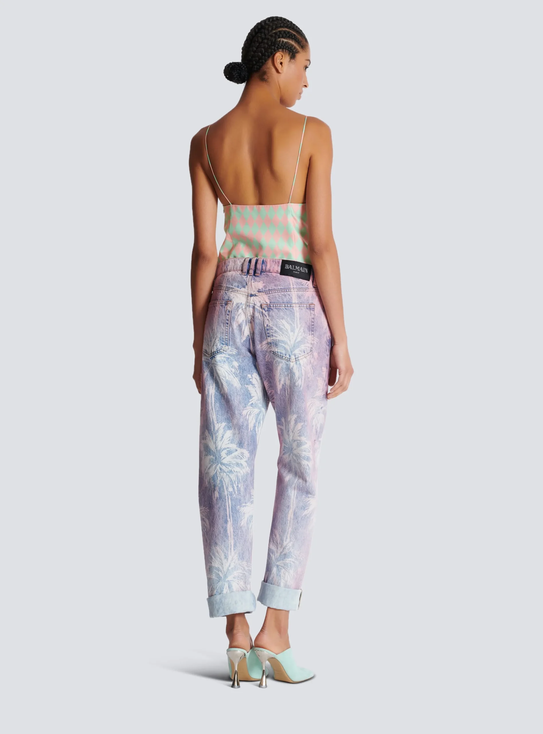 Best Sale Palm Tree Denim Boyfriend Jeans Women Denim
