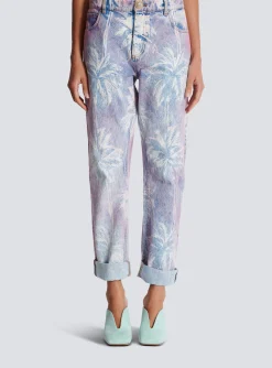 Best Sale Palm Tree Denim Boyfriend Jeans Women Denim