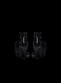 Clearance Patent Leather Eden Sandals With Openwork Grid And Flowers Women High Heels & Pumps