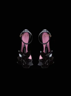 Best Sale Patent Leather Ruby Pumps With Flower Detail Women High Heels & Pumps