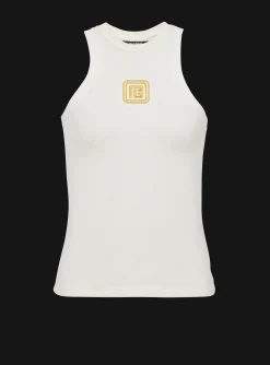 Online PB Embroidered Tank Top Women T-Shirts