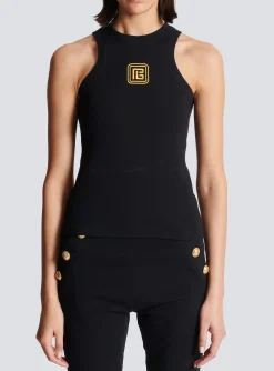 Best Sale PB Embroidered Tank Top Women T-Shirts