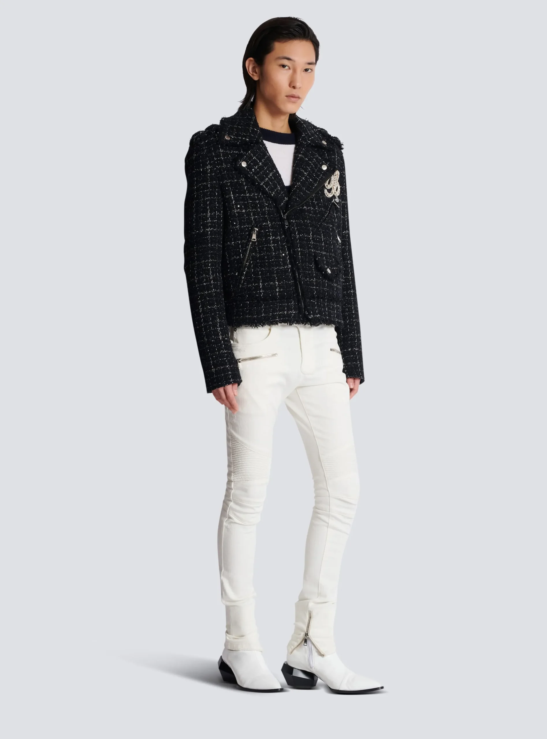 Discount PB Signature Tweed Biker Jacket Outerwear