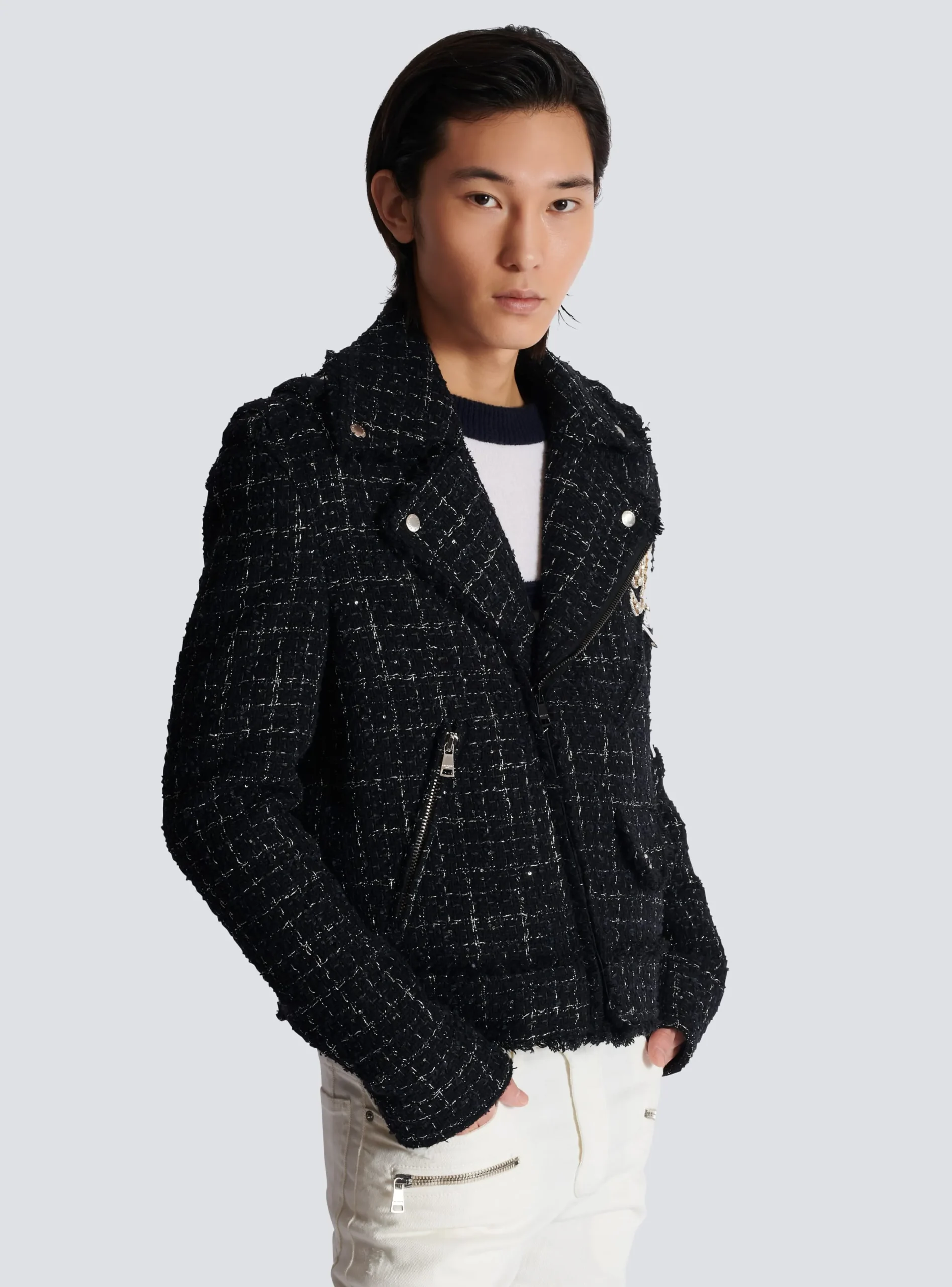 Discount PB Signature Tweed Biker Jacket Outerwear