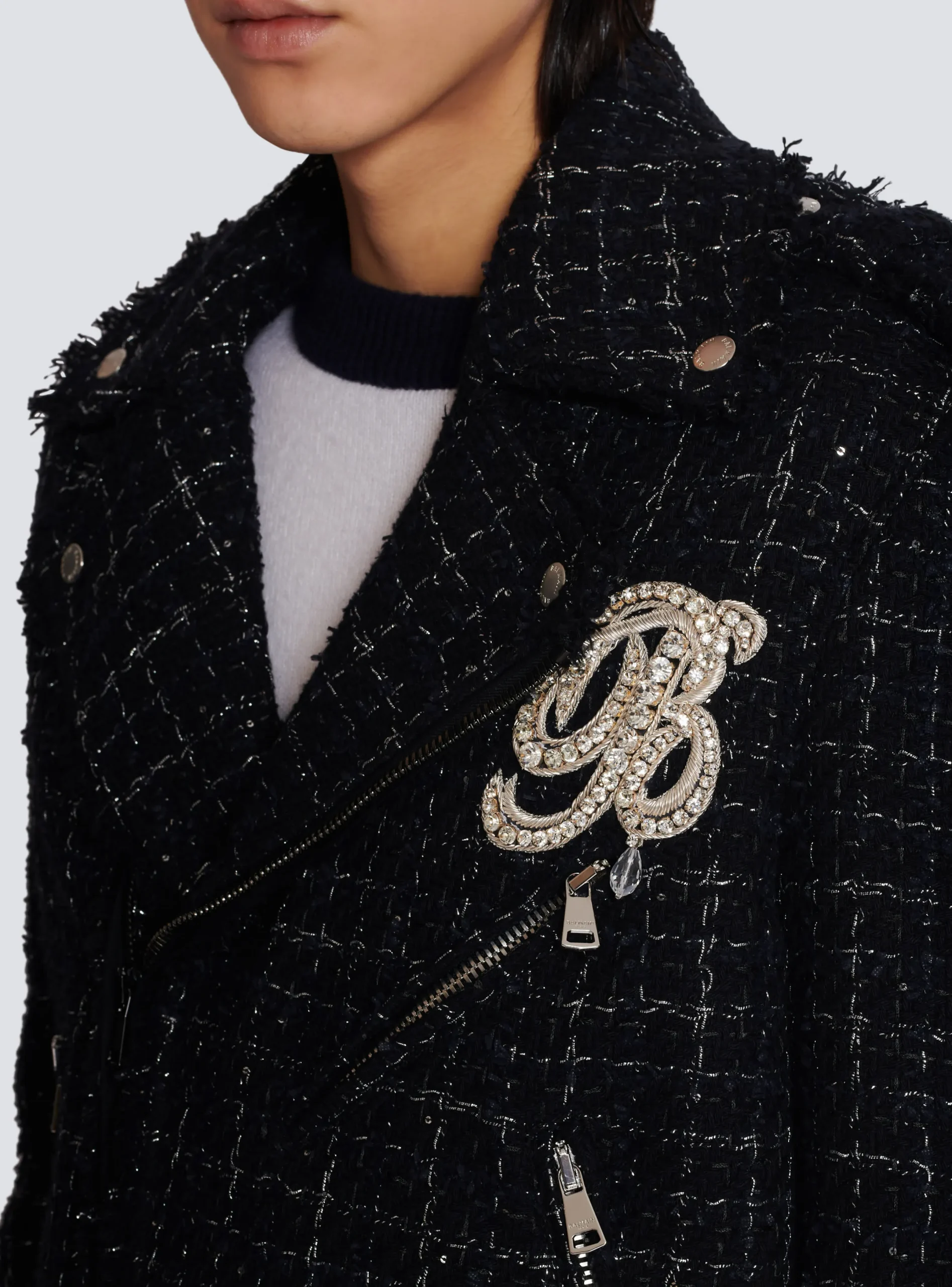 Discount PB Signature Tweed Biker Jacket Outerwear