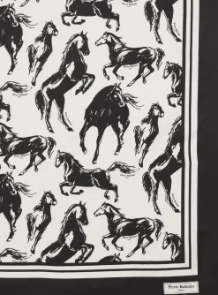 Fashion Pierre Horse Print Silk Square Women Scarves