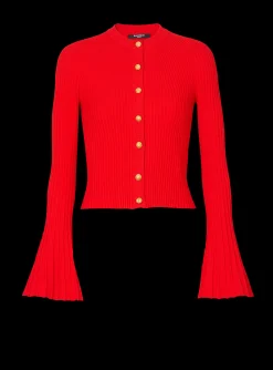 Cheap Pleated Knit Cardigan Women Knitwear