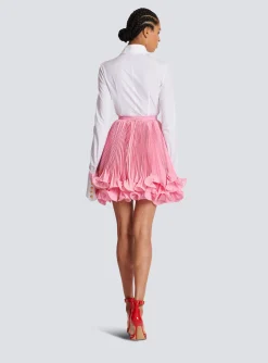 Discount Pleated Skirt With Ruffles Women Skirts