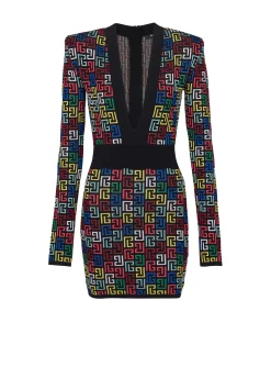 Best Pop Monogram Knit Dress Women Dresses