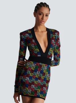Best Pop Monogram Knit Dress Women Dresses