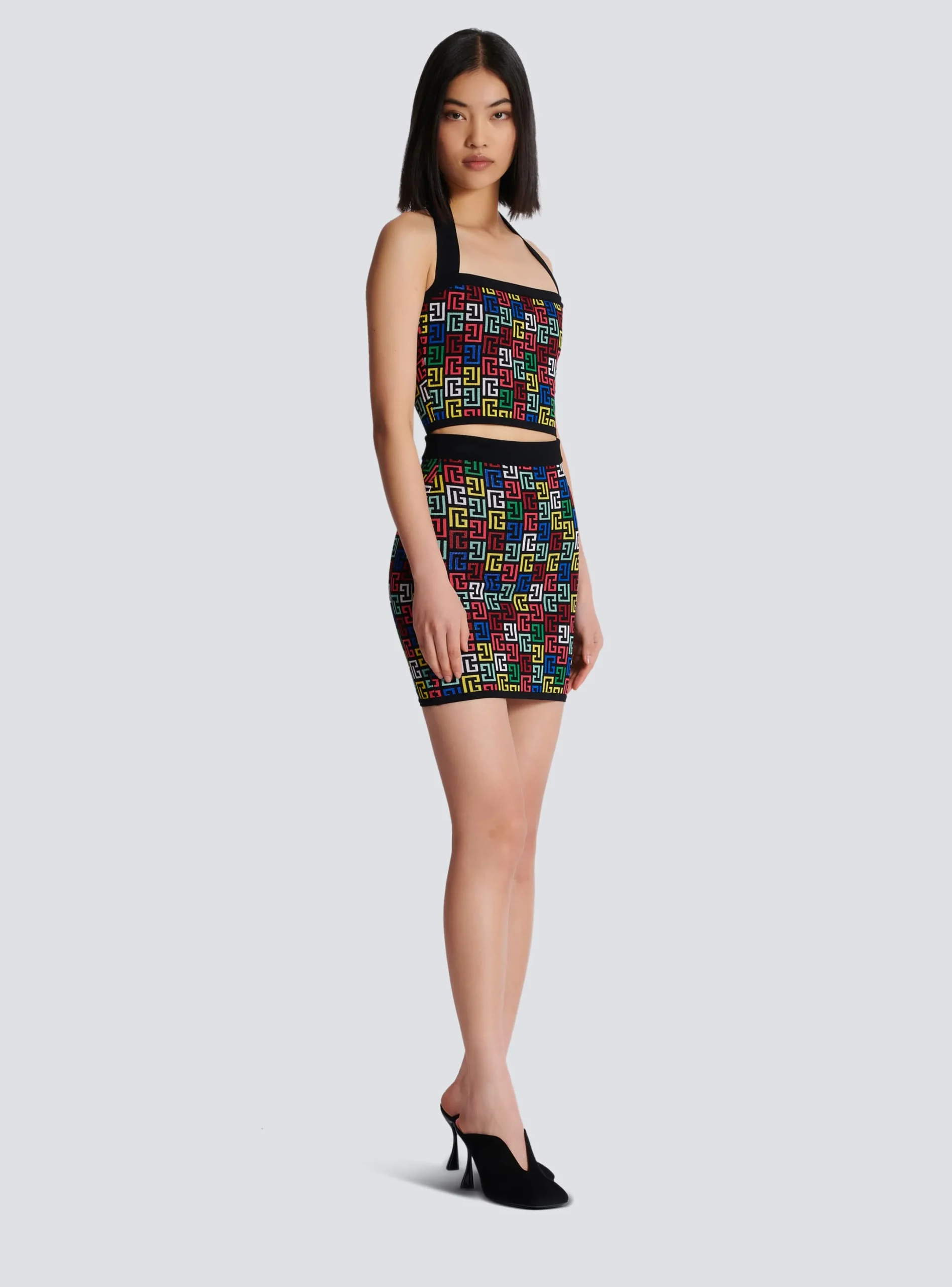 Discount Pop Monogram Knit Skirt Women Skirts