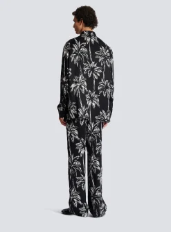 Store Printed Satin Palm Tree Shirt Shirts And Polos