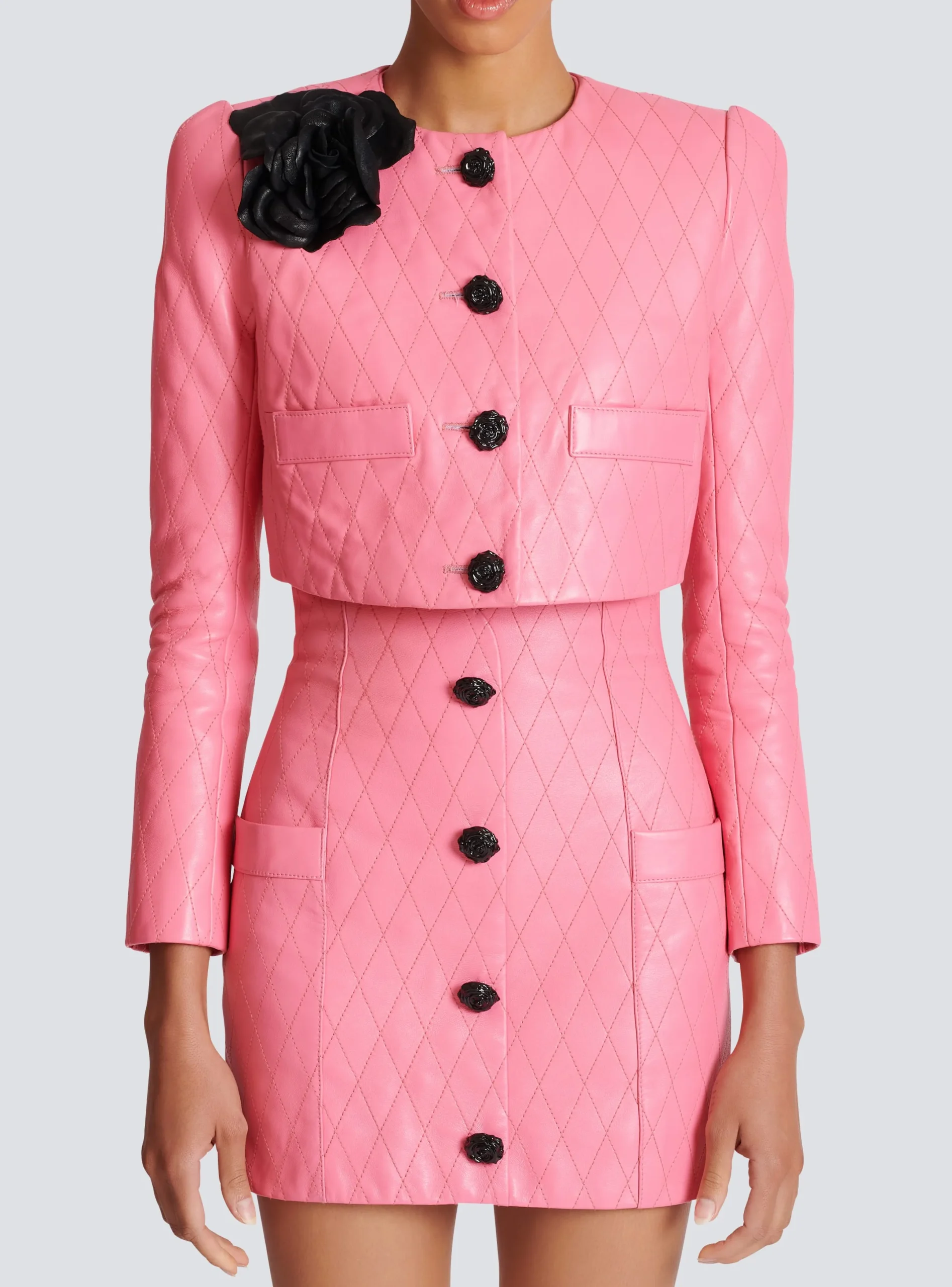 Best Sale Quilted Cropped Leather Jacket Women Jackets And Blazers