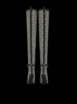 Store Raven Monogrammed Knit Thigh-high Boots Women Boots