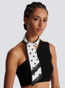 Best Sale Roses And Polka Dots Printed Bandana Women Scarves