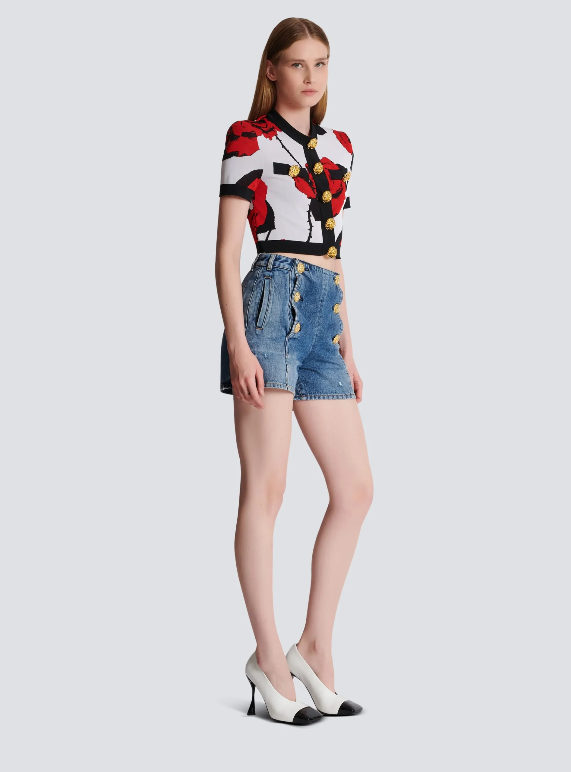 Clearance Roses Jacquard Knit Cardigan Women Knitwear