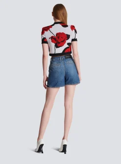 Clearance Roses Jacquard Knit Cardigan Women Knitwear