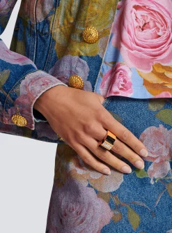 Outlet Resin And Rhinestone Ring Women Fashion Jewelry