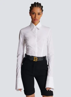 Best Reversible Calfskin B-Belt With A Polka Dots Print Women Belts