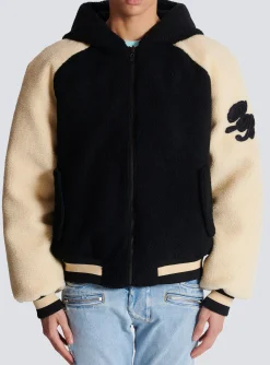 Cheap Reversible Varsity-style Puffer Jacket With Hood Outerwear