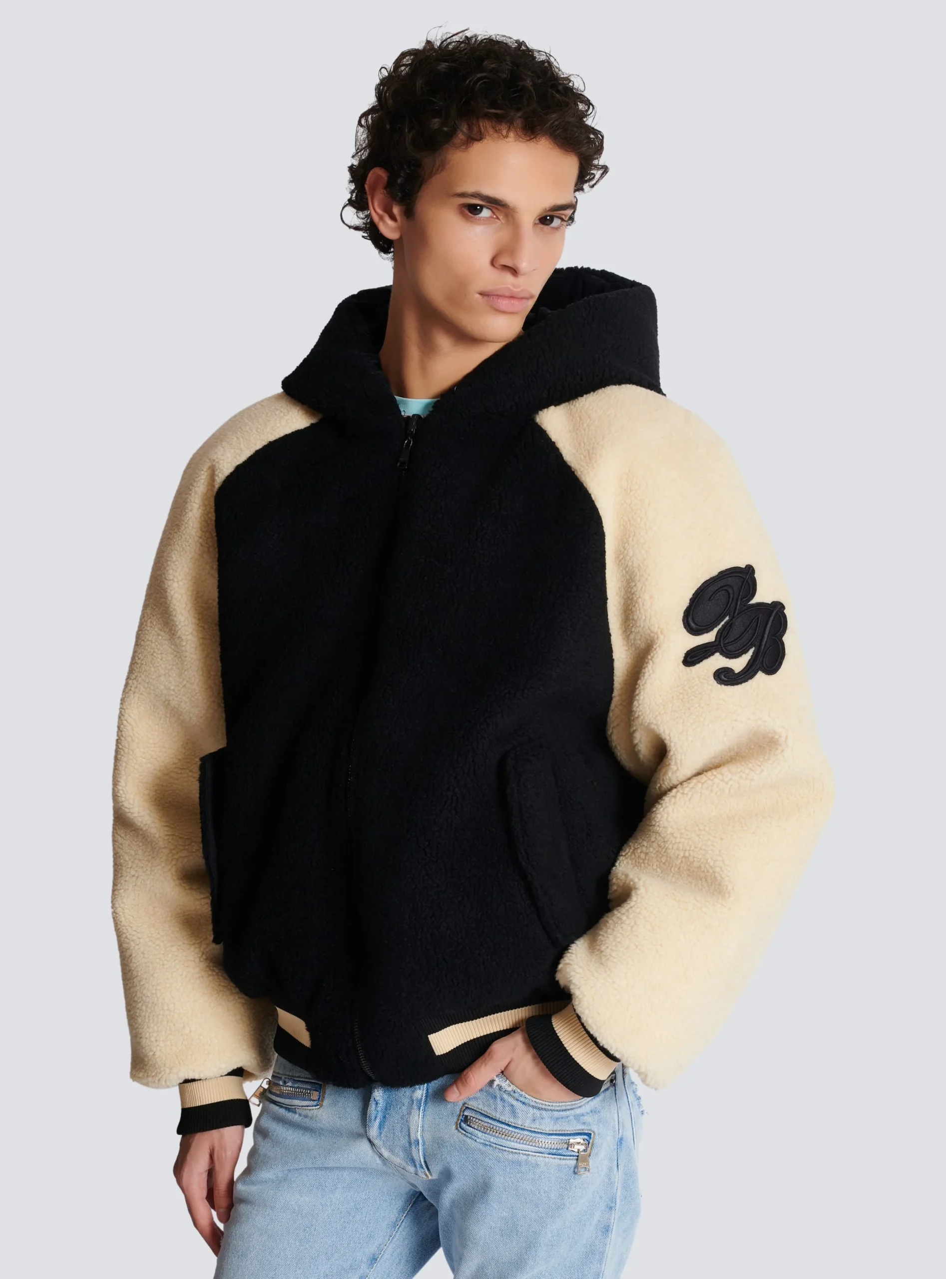 Cheap Reversible Varsity-style Puffer Jacket With Hood Outerwear
