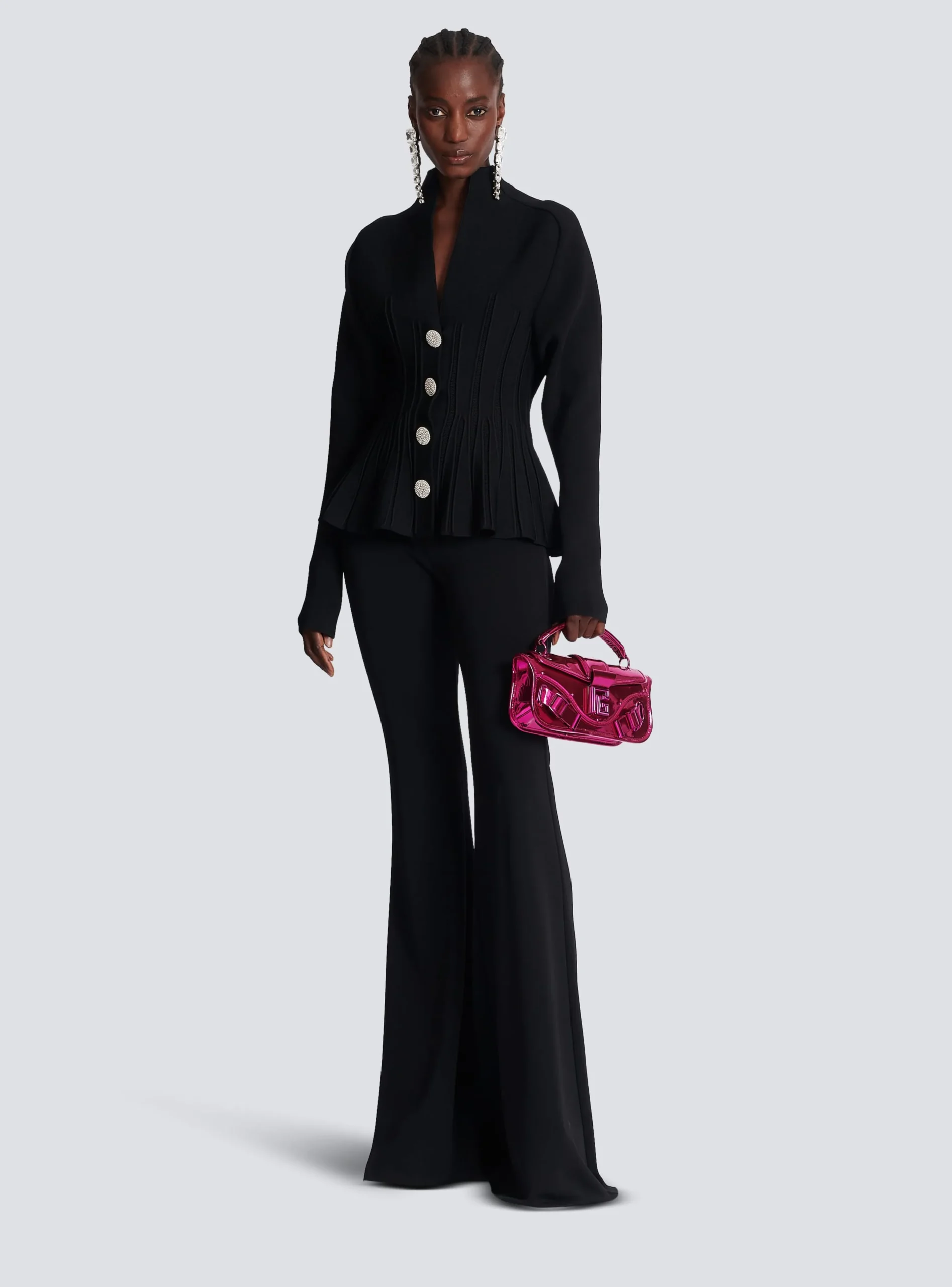 Best Sale Ribbed Knit Peplum Cardigan Women Knitwear
