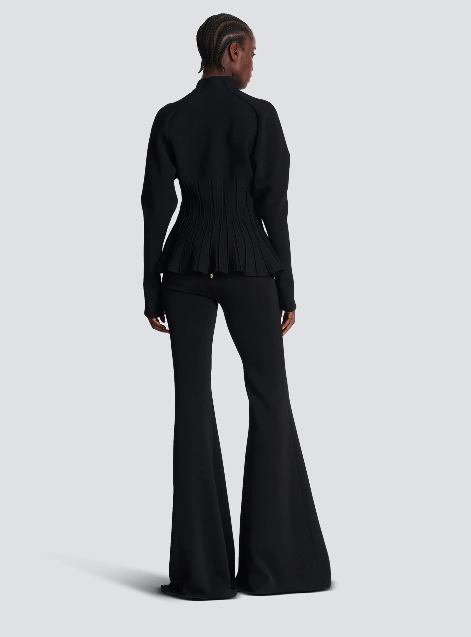 Best Sale Ribbed Knit Peplum Cardigan Women Knitwear