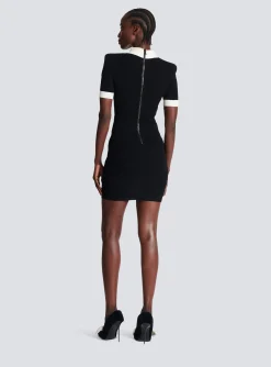 Fashion Ribbed Knit Polo Dress Women Knitwear|Dresses