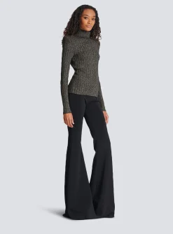 New Ribbed Lurex Knit Jumper Women Knitwear