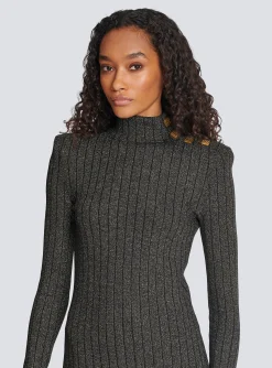 New Ribbed Lurex Knit Jumper Women Knitwear