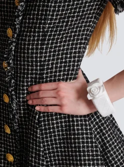 Clearance Rose And Grid Resin Cuff Women Fashion Jewelry