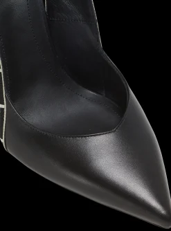 Discount Ruby Monogrammed Leather Slingbacks Women High Heels & Pumps