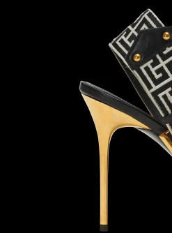 Discount Ruby Monogrammed Leather Slingbacks Women High Heels & Pumps