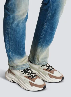Shop Run-Row Leather And Nylon Trainers Men|Sneakers