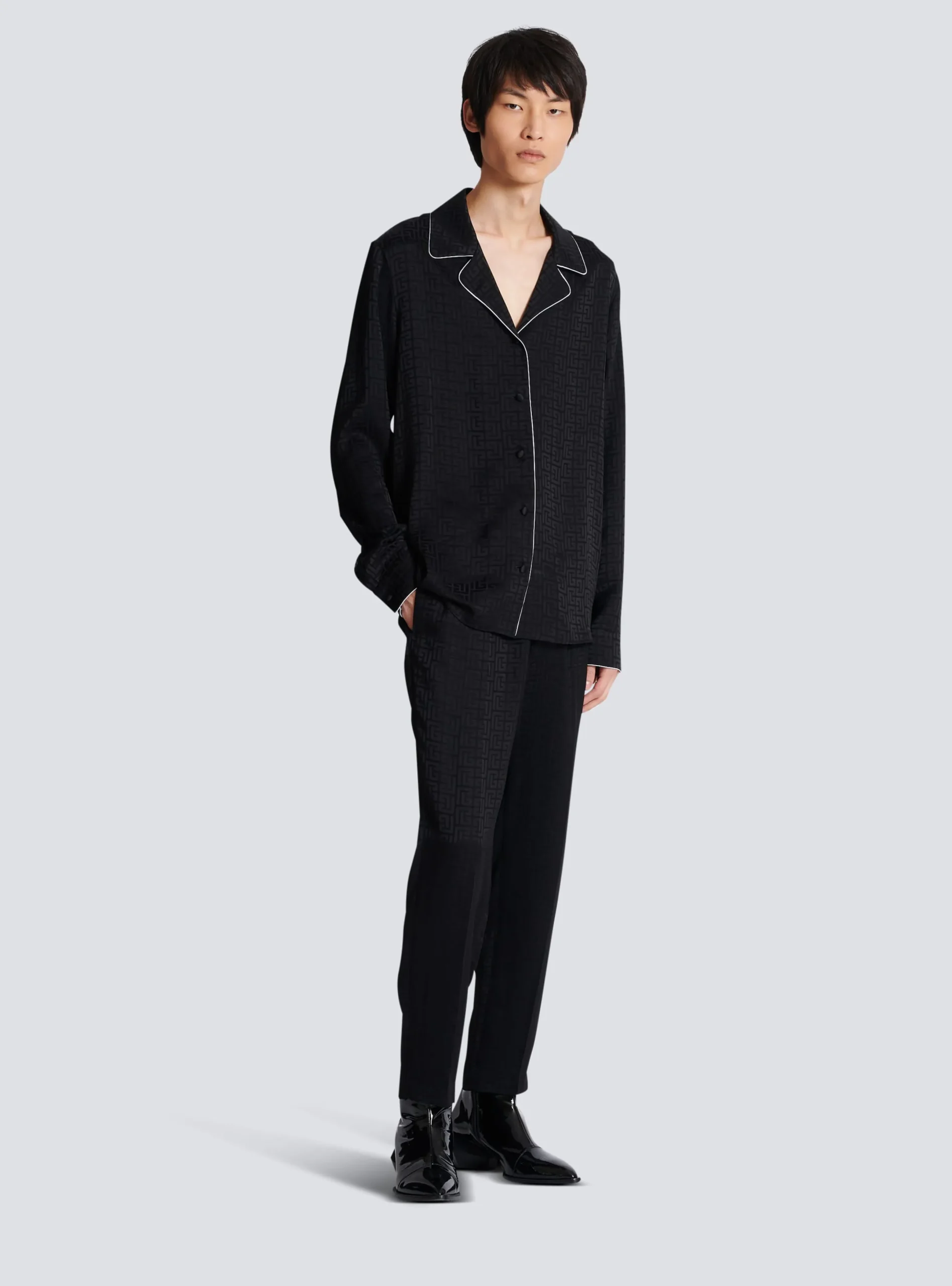 Outlet Satin Monogram Jacquard Shirt Shirts And Polos