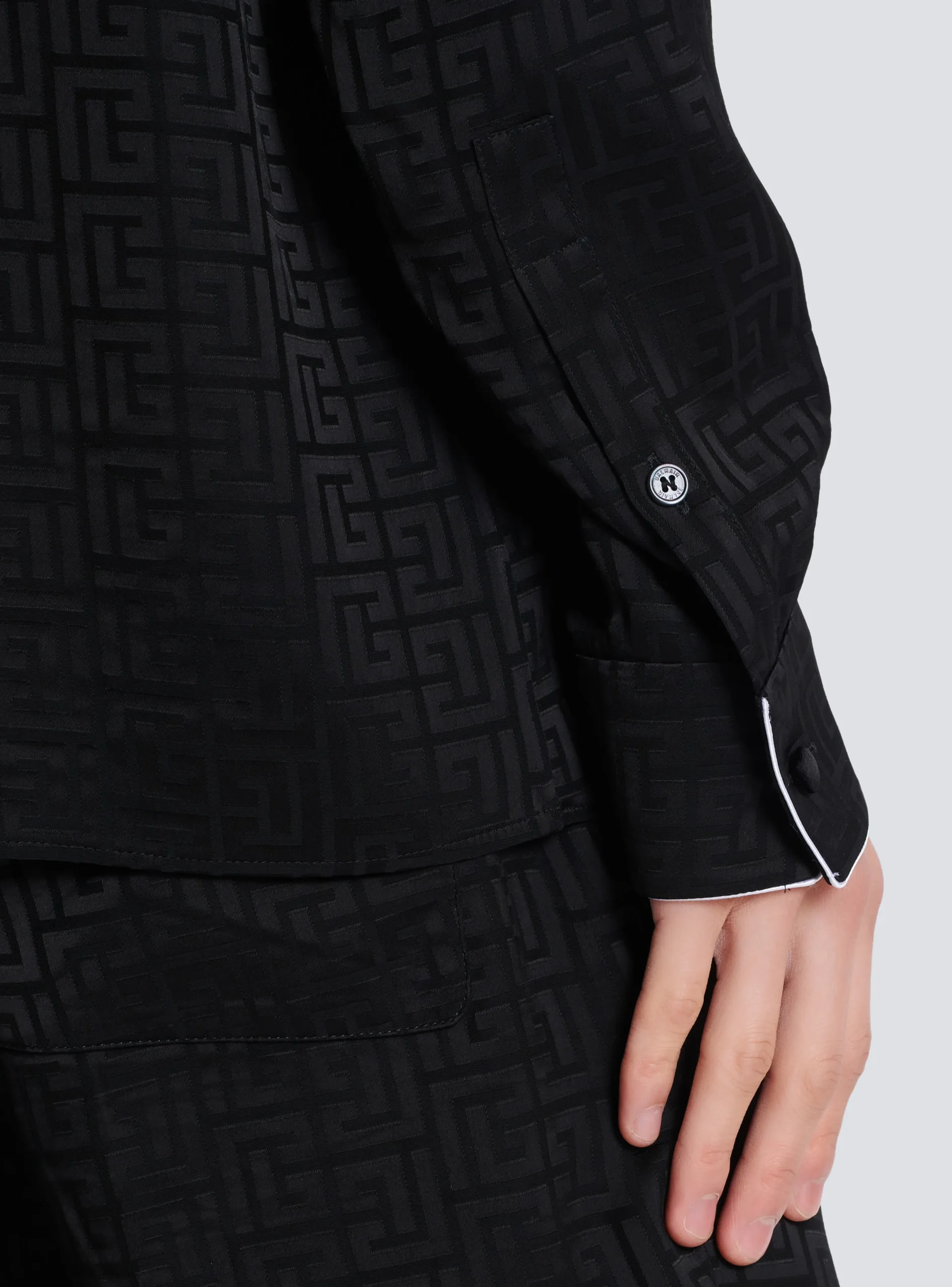 Outlet Satin Monogram Jacquard Shirt Shirts And Polos