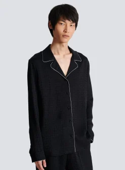 Outlet Satin Monogram Jacquard Shirt Shirts And Polos