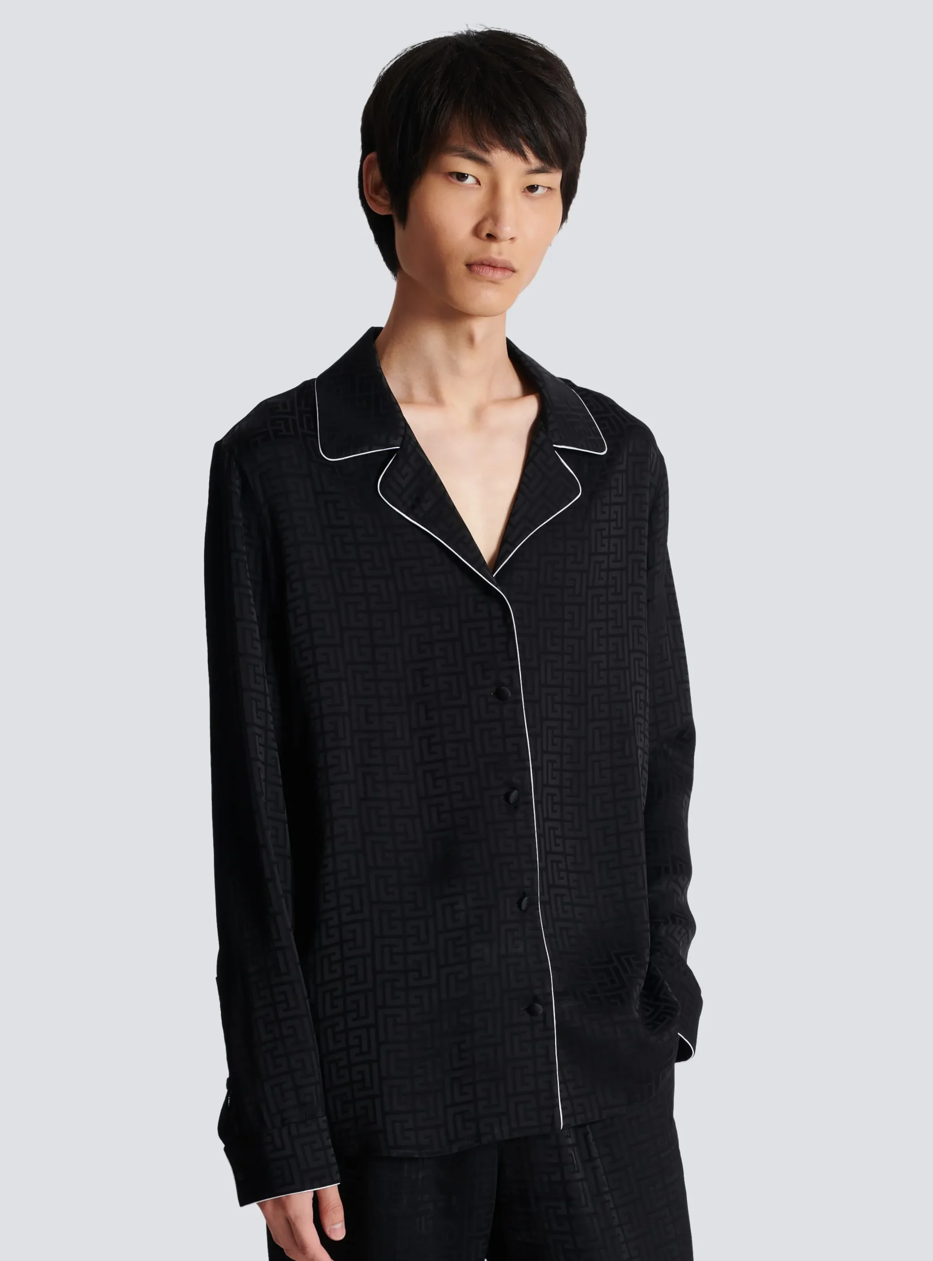 Outlet Satin Monogram Jacquard Shirt Shirts And Polos