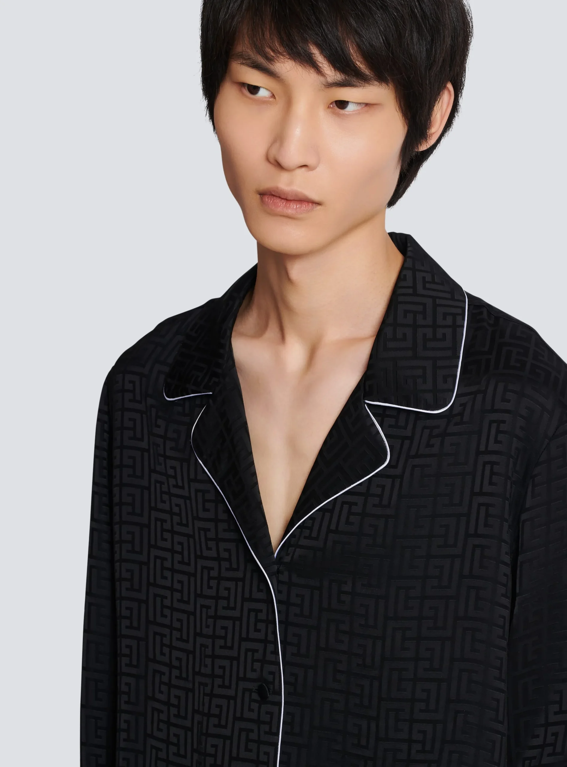 Outlet Satin Monogram Jacquard Shirt Shirts And Polos