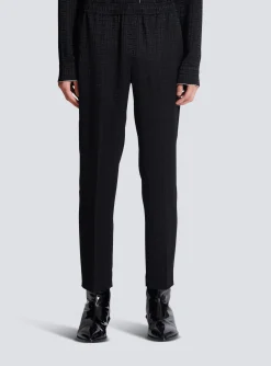 Sale Satin Monogram Jacquard Trousers Trousers And Shorts