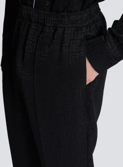 Sale Satin Monogram Jacquard Trousers Trousers And Shorts