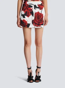 Store Satin Shorts With Roses Print Women Trousers And Shorts