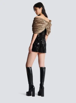 Best Sale Sequinned Dress With Oversized Bow Women Dresses