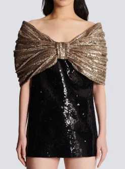 Best Sale Sequinned Dress With Oversized Bow Women Dresses