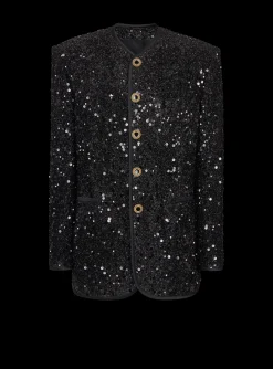Best Sale Sequinned Lurex Jacket Women Jackets And Blazers|Jackets And Blazers