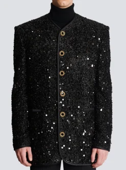 Best Sale Sequinned Lurex Jacket Women Jackets And Blazers|Jackets And Blazers