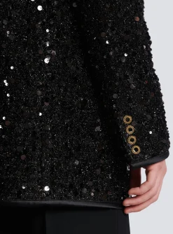 Best Sale Sequinned Lurex Jacket Women Jackets And Blazers|Jackets And Blazers